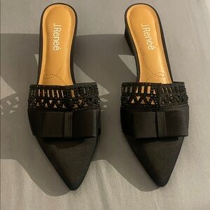 J.Renee Black Beaded Mules